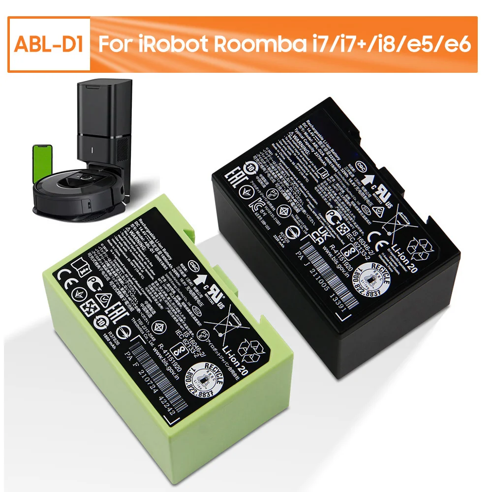 Replacement Battery ABL-D1 For iRobot Roomba i7 i7+ i8 e5 e6 i7158 i7550 i7558 e6198 e5154 e5152 e5150 7550 1800mAh