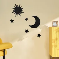 Autocollants muraux stéréo en acrylique BloMirror, étoile et lune, auto-adhésif, amovible, bricolage, chambre et salon, 6 pièces 4
