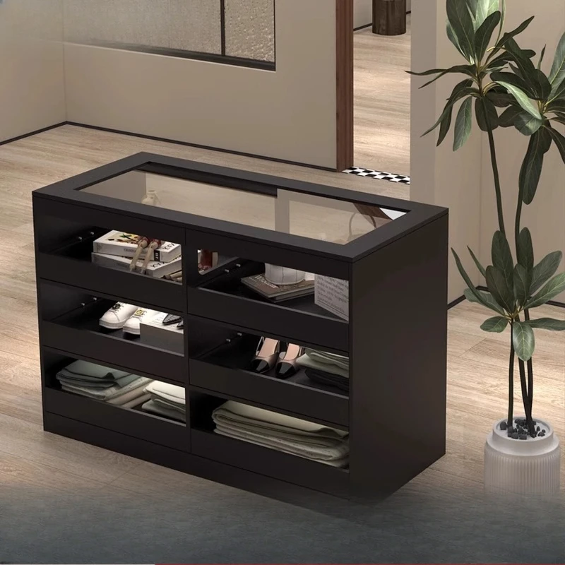 Women's clothing store Nakashimadai store Flowing water platform clothing glass display cabinet Ornament display cabinet