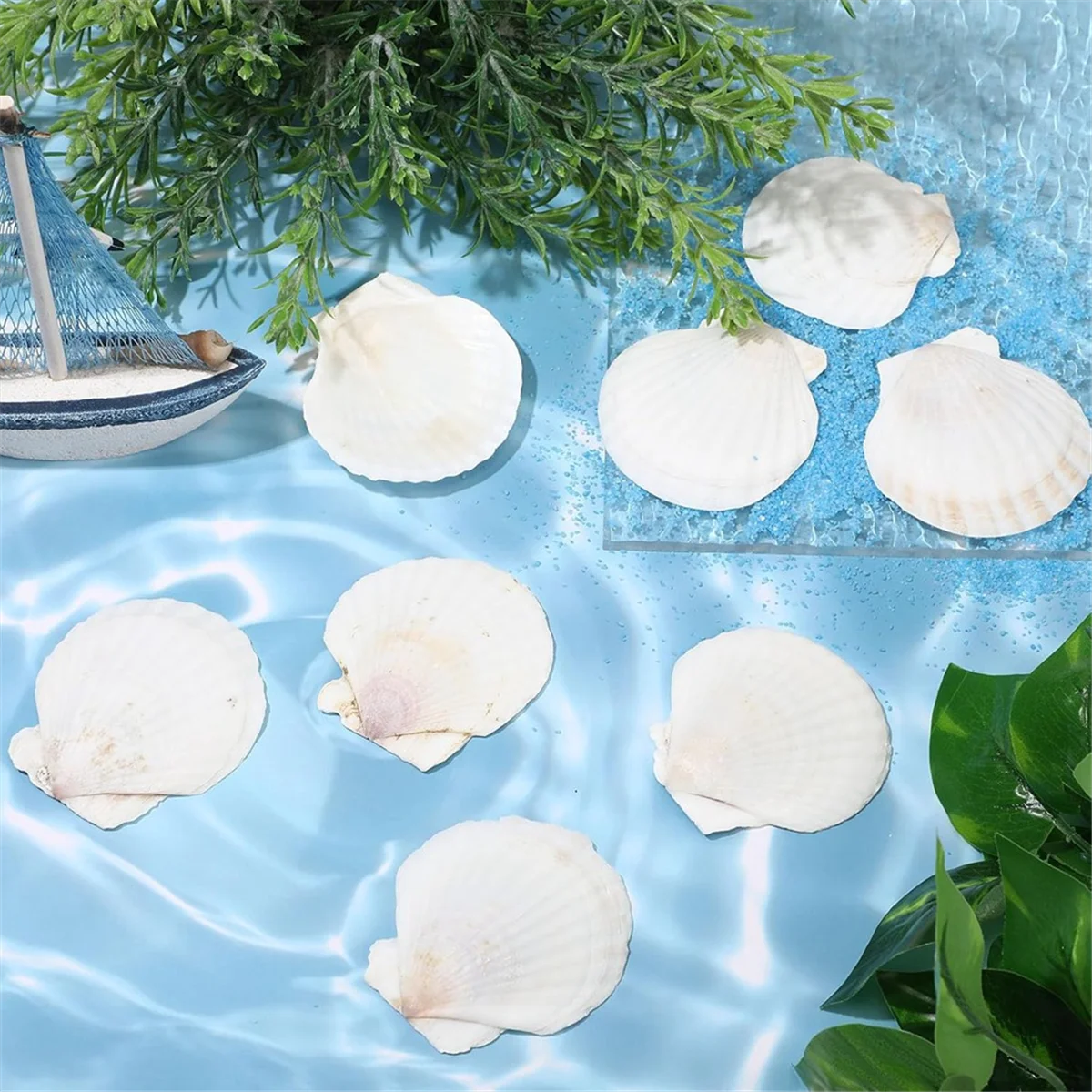 100 Pcs Sea Shell for Crafting Natural Large Scallop Shells White Oyster Shells Bulk for Decorating DIY Home Beach