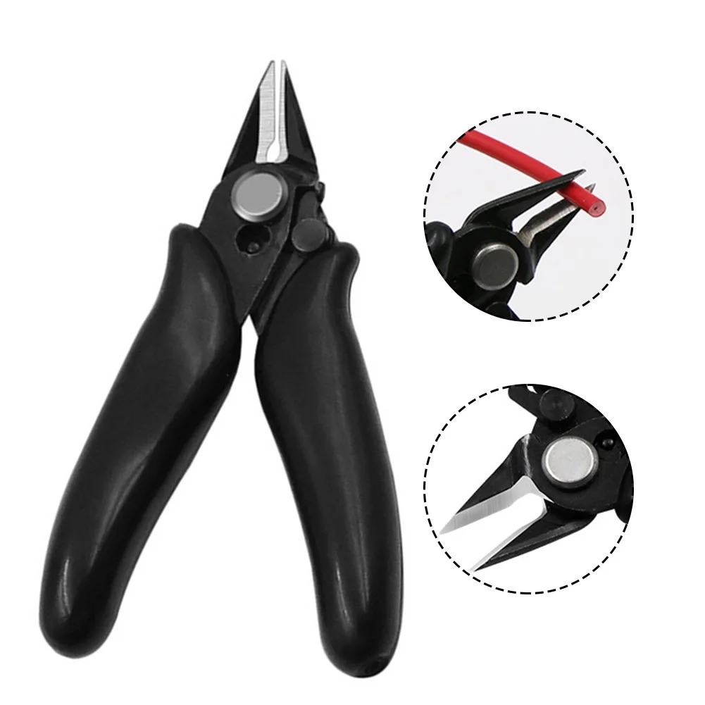 3.5 Inch Pliers Diagonal Pliers Automatic Rebound Function Easy Handling PVC Handle Sturdy Construction Workshop
