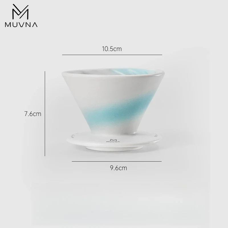 MUVNA Keramische Koffietrechter Dripper Pour Over V-vormige Koffiefilter Brouwbeker 1-2 Kopjes Koffiezetgereedschap voor Thuis en Keuken
