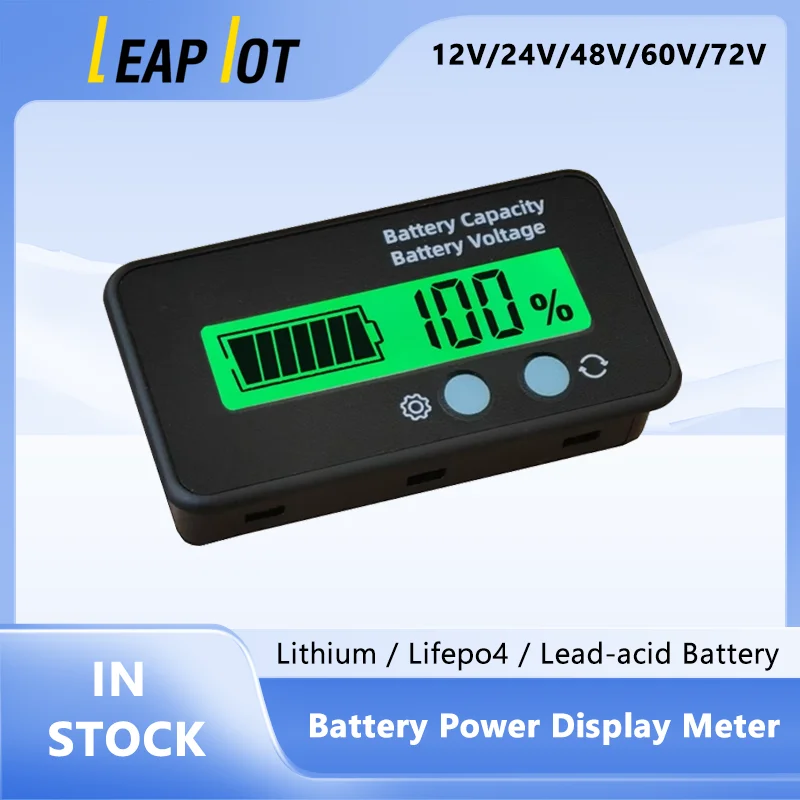 Battery Capacity Voltage Battery Power Display Meter Lithium Lead-acid Lifepo4 Battery 12V 24V 48V 60V 72V for Electric Vehicle