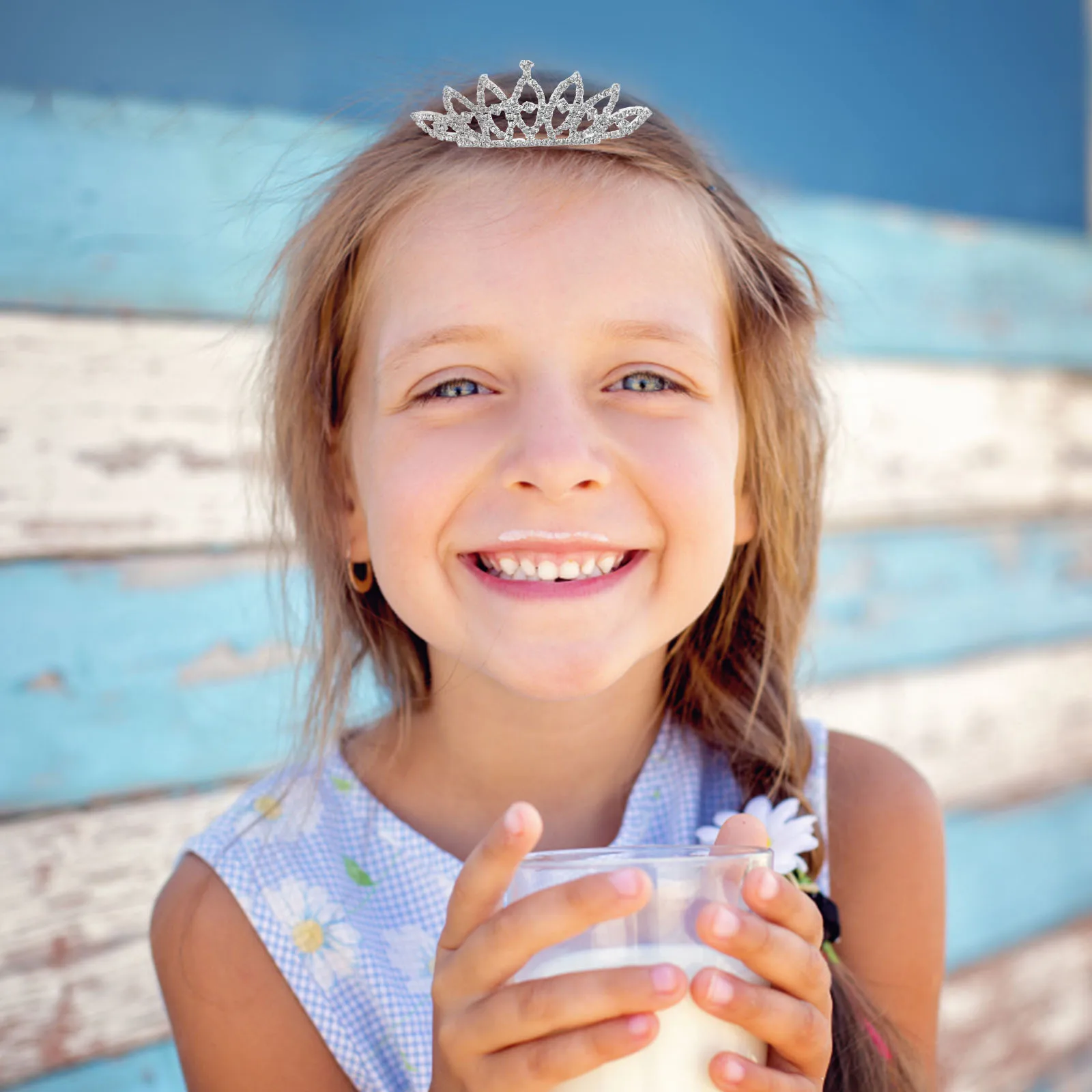 

Rhinestone Tiara Crown for Child Durable Lightweight Chic Design Jewelries Decoration Kids Comb Crown Princess Headgear