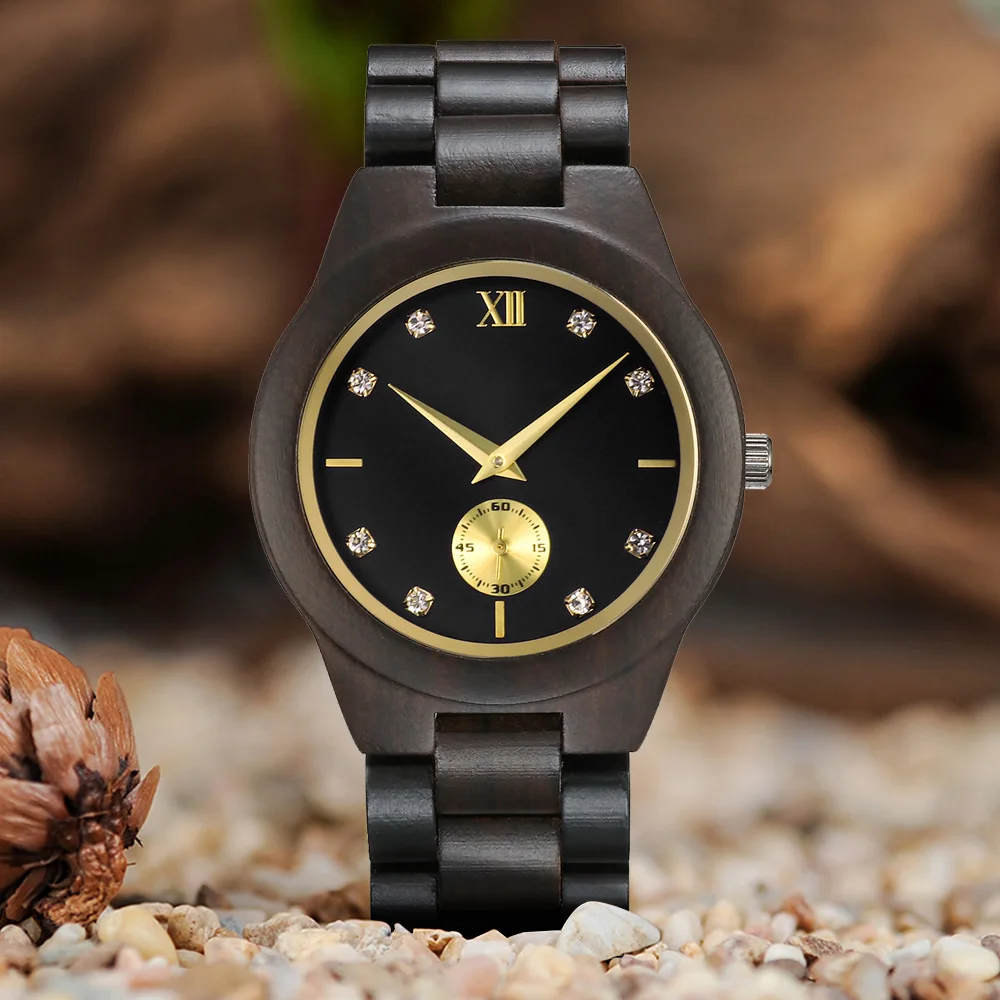 

Men's Wooden Quartz Watch Fashion Casual Ebony Zebra Wood Strap Reloj Business Dropship Male Wristwatch