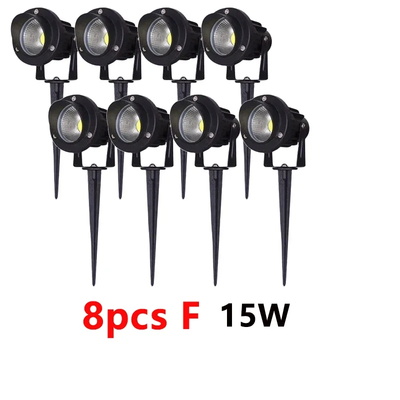 LED Garden Lighting 5W 10W 15W Outdoor Spike Lawn Lamp Waterproof Terrace Garden Decoration Path Spotlights AC220V 110V DC12