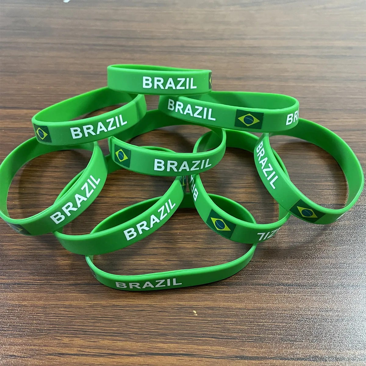 2pcs Brazil Flag Silicone Bracelets Sport Wristbands Brasil Wrist Strap Handband for Men Women Rubber Band Fashion Accessories