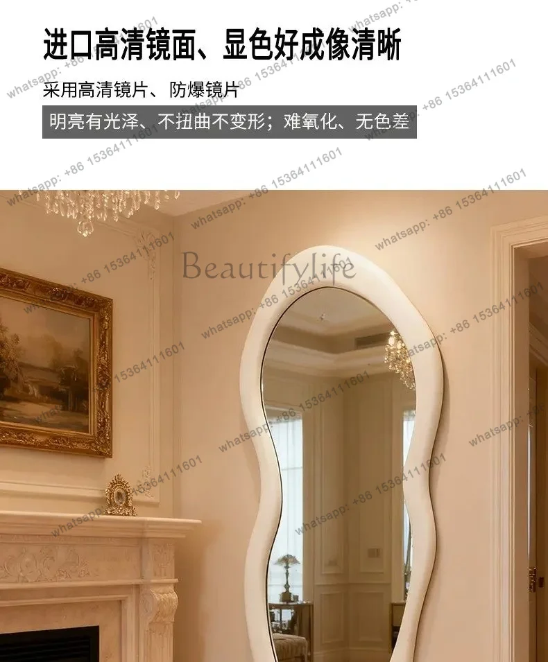 YJ American special-shaped mirror wall-mounted cream-style full-length mirror household irregular light luxury floor fashion