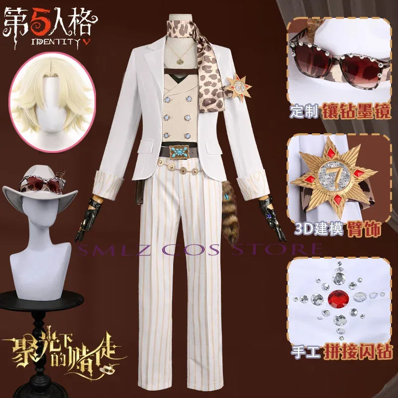 

Gambler Prospector Cosplay Identity V Cosplay Costume Norton Campbell Uniform Accessories Set Halloween Party Outfit for Men