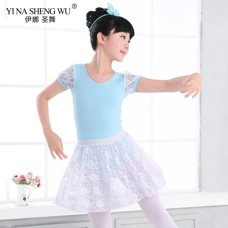 Dla Dziewczynek Koronkowa Spódniczka Baletowa dla Niemowląt i Dzieci Spódniczka do Ćwiczeń Tańca Elastyczna Spódniczka do Występów Baletowych Biała Czarna Różowa