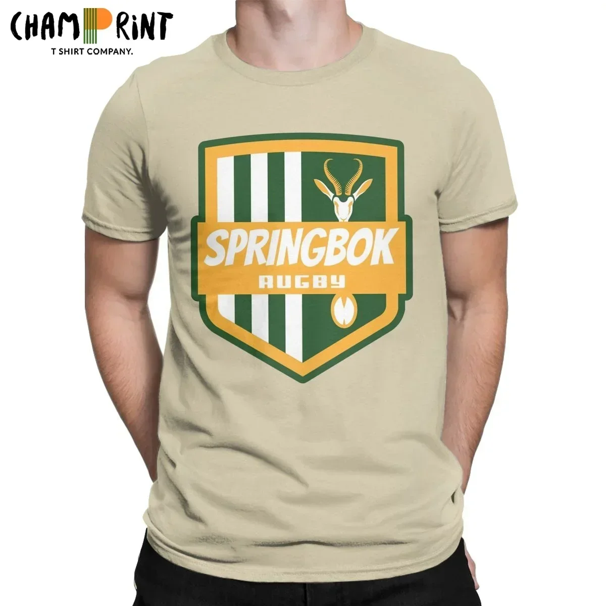 Novelty South Afric Springbok Rugby T-Shirts Men Crewneck Cotton T Shirt Short Sleeve Tees Summer Tops