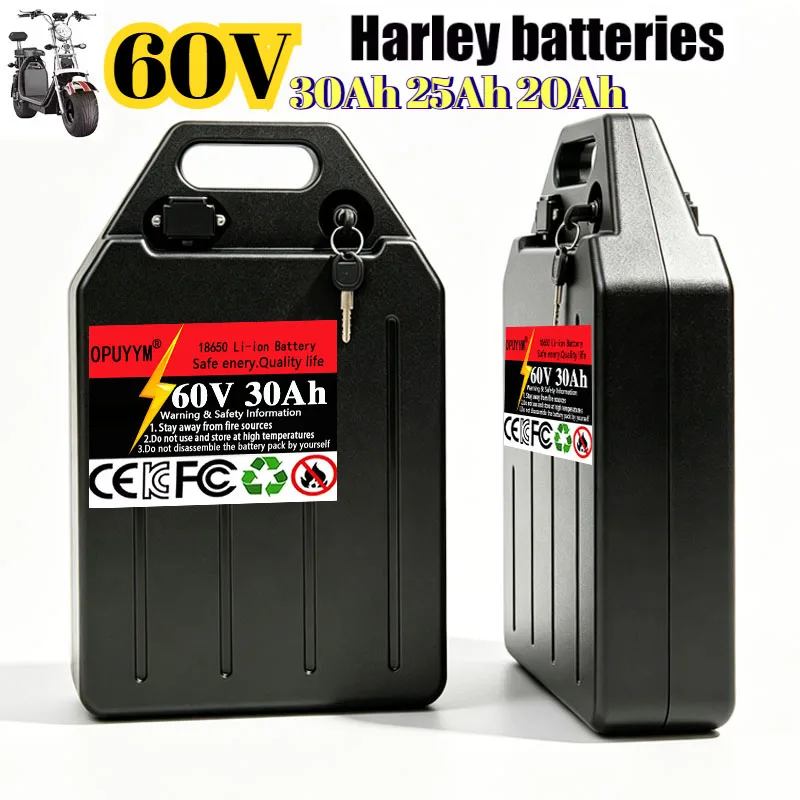 For Harley Battery 60V 30Ah 25Ah 20Ah Electric Motorcycle 18650 Lithium Battery Suitable for CityCoco Electric Scooter Battery