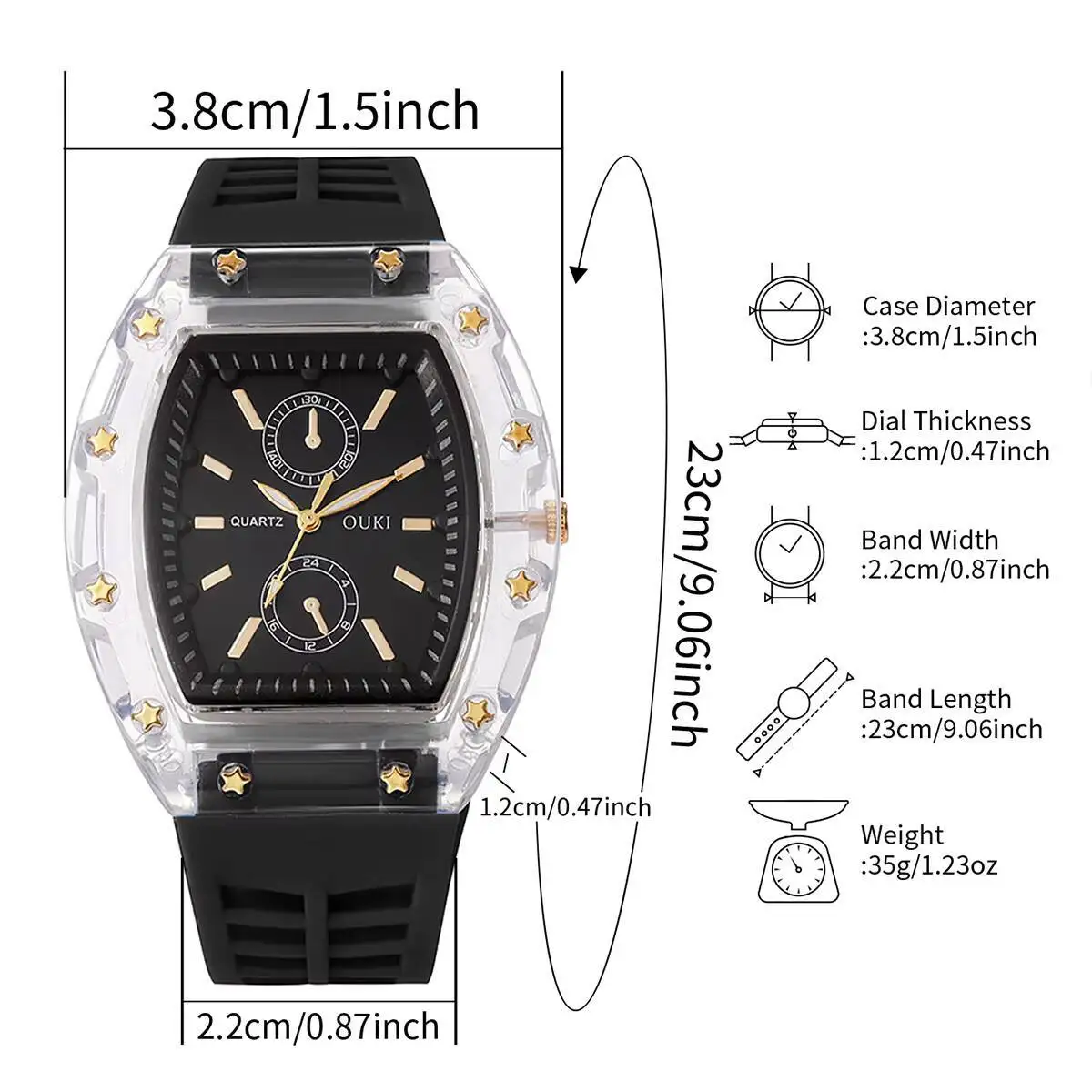 ساعات نسائية عصرية كاجوال بحزام سيليكون تناظري كوارتز ساعة للبنات هدية Reloj Mujer (بدون صندوق)