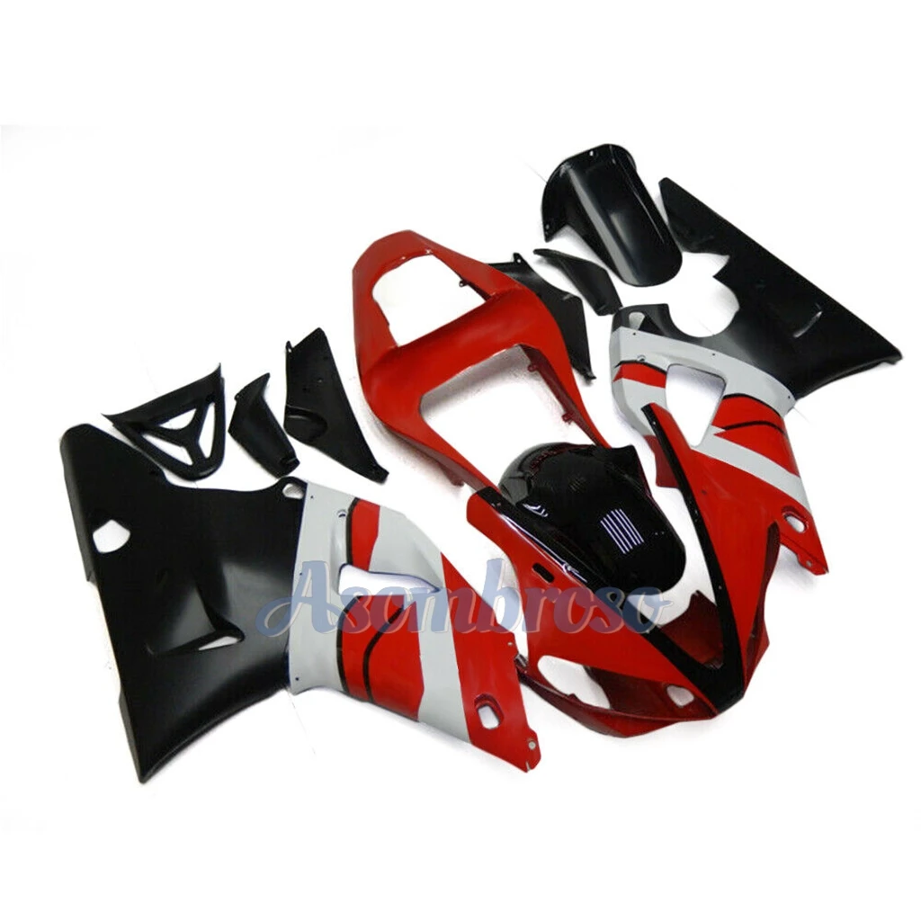 Motos for Yamaha  YZF R1 2000 2001 Years carenado YZF1000 ABS Plastic Fairing Kit  red/white/black