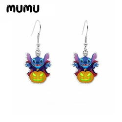 2024 New Stitch Halloween Dangle Earring Cute Acrylic Earrings Handmade Jewelry Epoxy Resin Fish Hook Earring