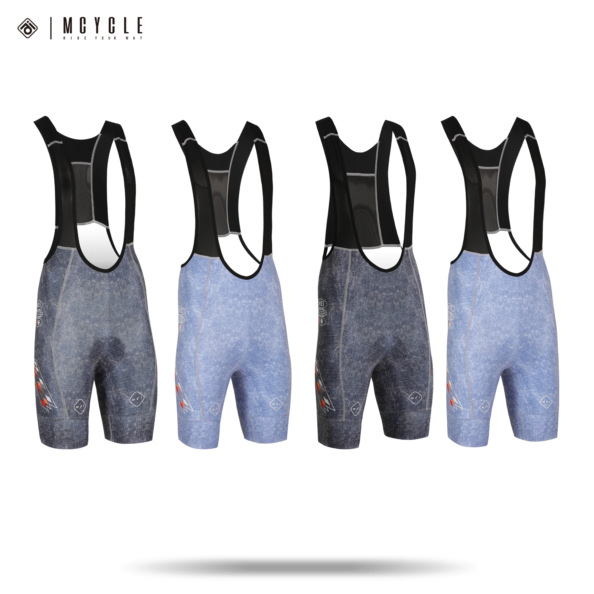

Mcycle Hot Sale Bicycle Bib Shorts New Design High-Waisted Bike Shorts for Men Breathable Padded Bib Tights Cycling