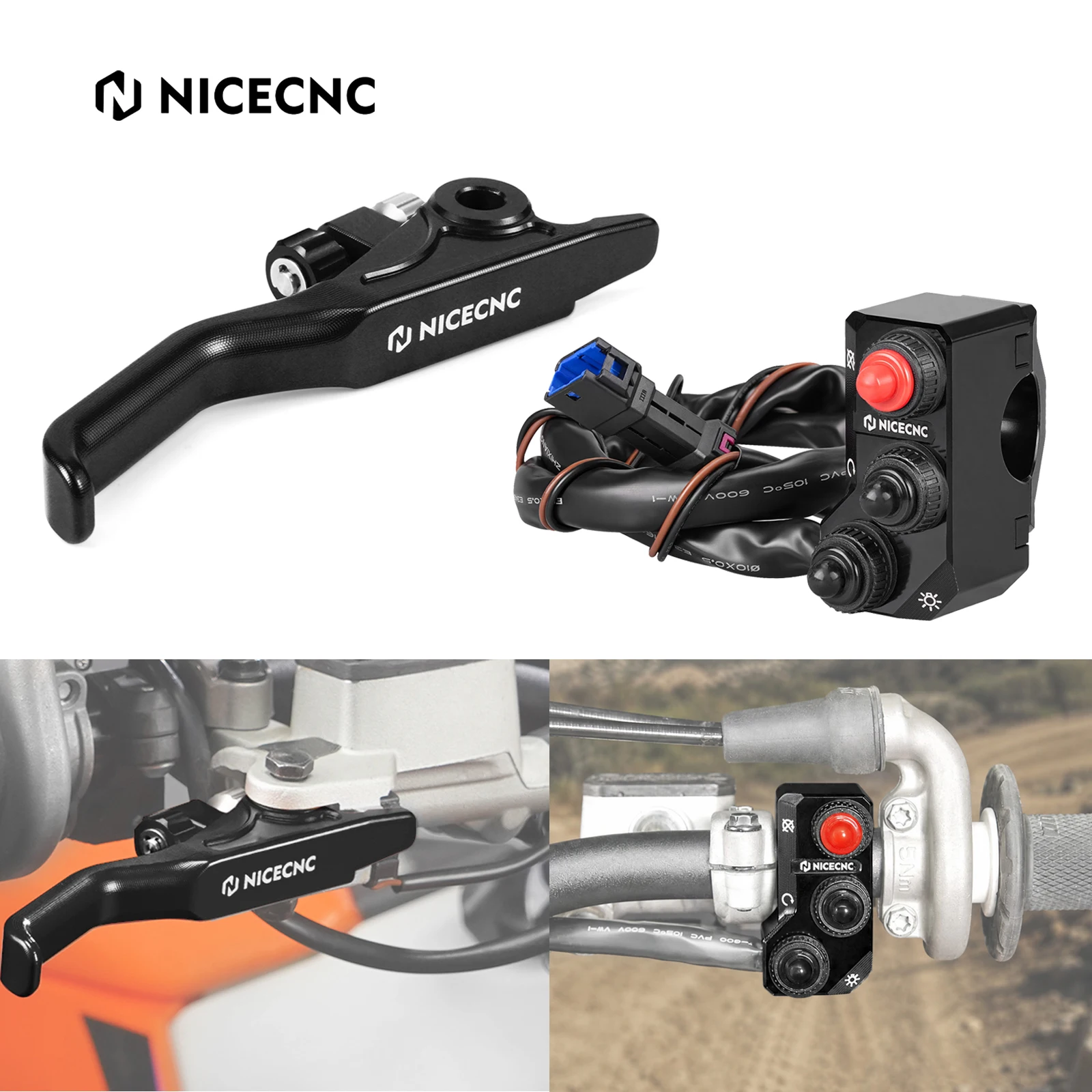 For KTM EXC 300 EXCF 350 SXF 450 2024-2026 For Husqvarna TE 300 FE 250 FE 350 2025 Shorty Brake Lever & Start Kill Switch Button