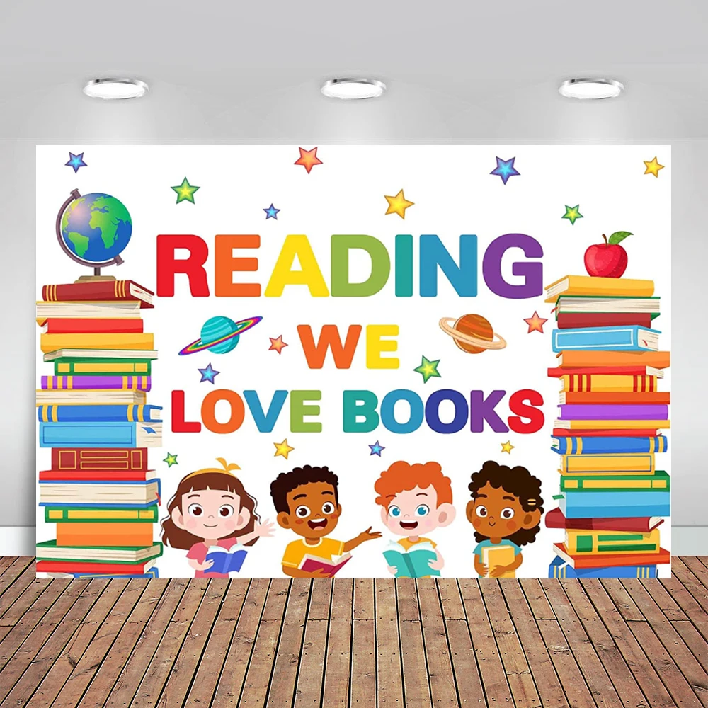 העולם ספר יום קריאת רקע בכיתה ספריית צילום רקע סטודנטים ילדים יסודי קישוטי תמונה באנר