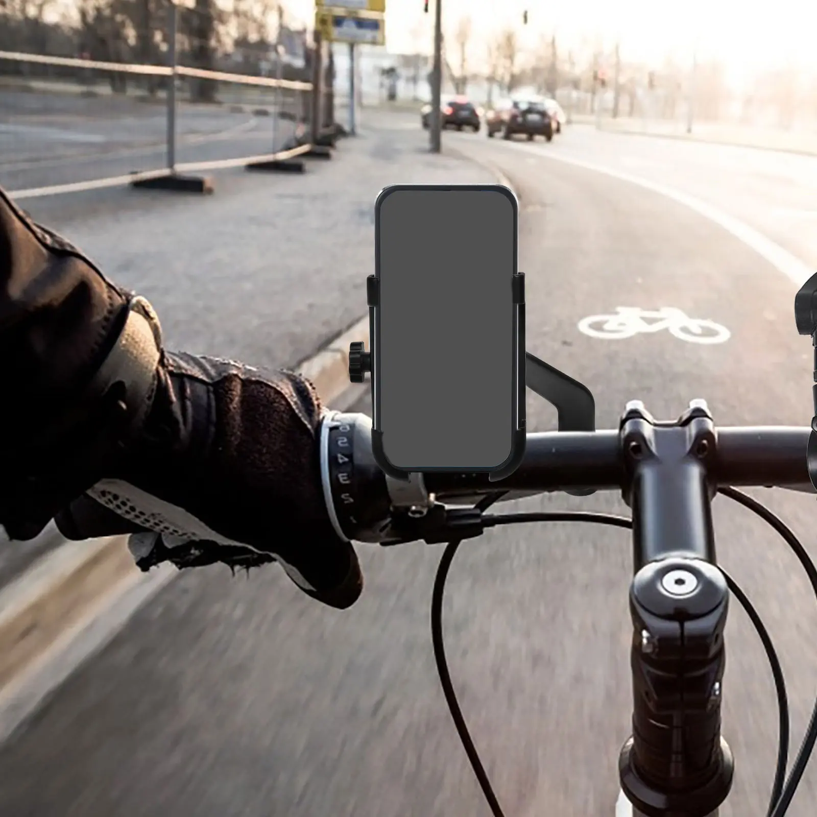 

Sturdy Aluminum Motorcycle Phone Mount with Easy Install Handlebar Bracket for Bicycle Electric Bike Navigation Stable Riding