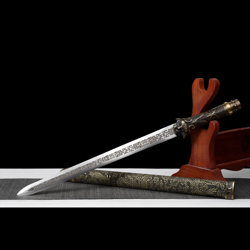 Beast King Sword Chinese Short Swords Traditional Spring Steel Blade Antique Theme Home Decoration Display Use No Sharp