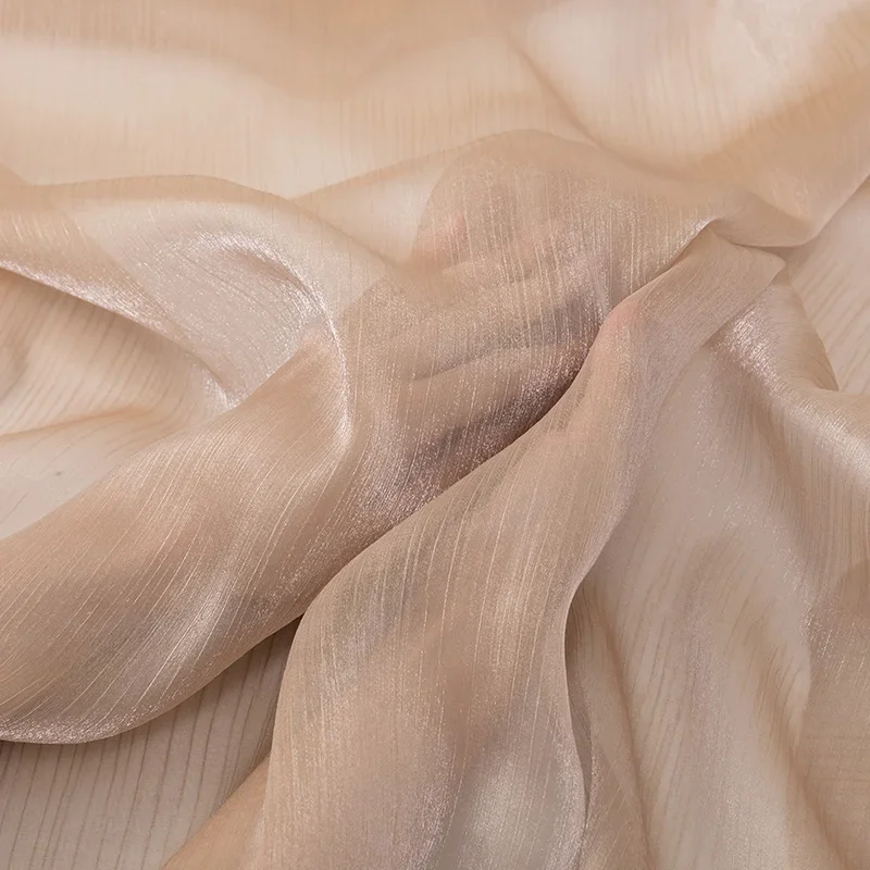 50X150cm Water Ripple Chiffon Fabric Crepe Organza Good Quality Shiny Tulle DIY Decorative Wedding Fabric Elegant Romantic Style