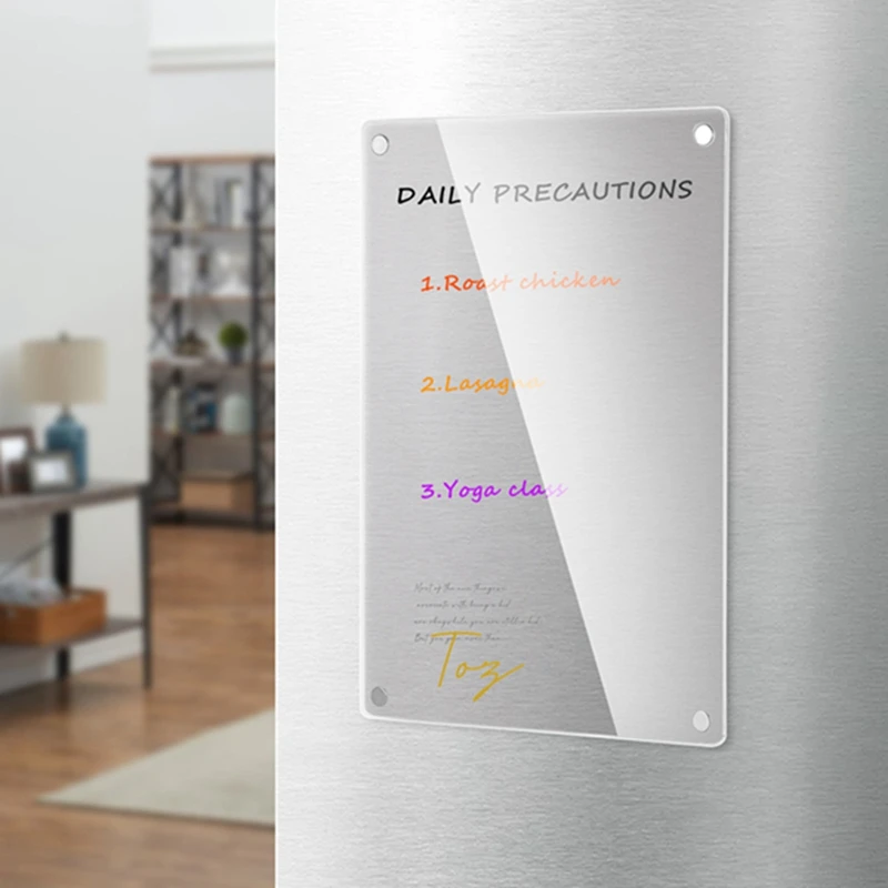 Dimensional Magnetic Transparent Acrylic Weekly Plan Notes Message Board Erasable DIY Magnetic Refrigerator Sticker