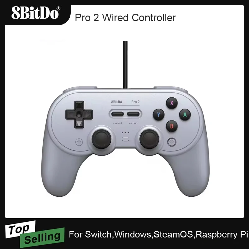 

AKNES 8BitDo Pro 2 Wired Controller Gamepad with Joystick for Nintendo Switch OLED PC with 2 Pro Back Paddle Buttons Accessories