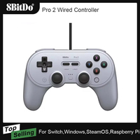 AKNES 8BitDo Pro 2 Wired Controller Gamepad with Joystick for Nintendo Switch OLED PC with 2 Pro Back Paddle Buttons Accessories