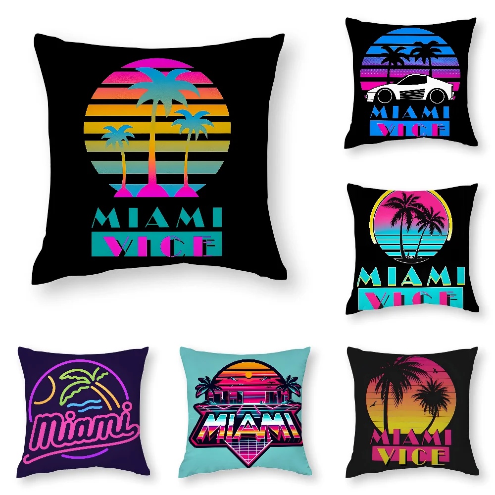 M-Miami Vice Movie Pillow Case 3D Print Polyester Fiber 40*40 cm Home Sofa Throw Pillow Cover Decoration Festival Gift