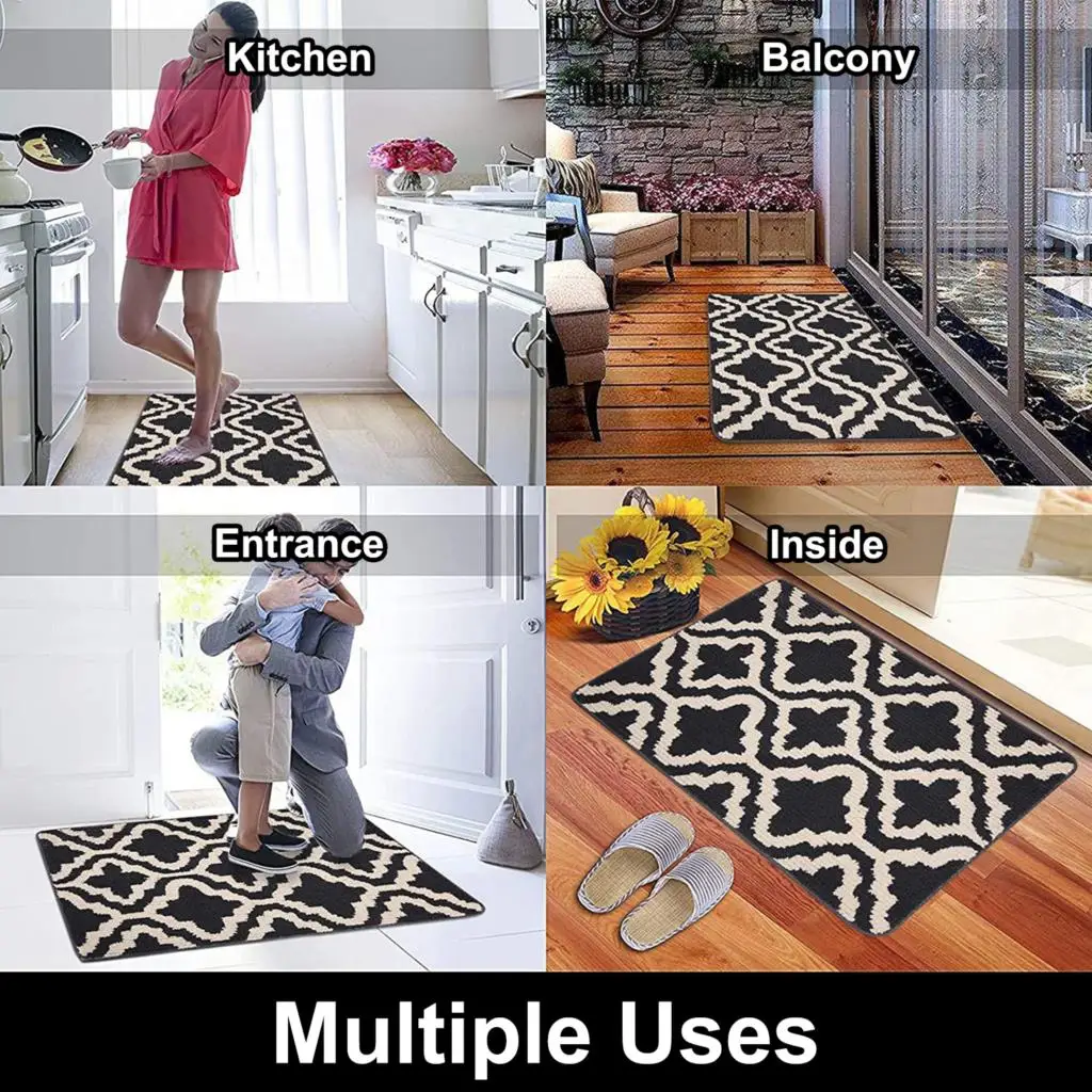 Homaxy Entrance Doormat Indoor Dirt Resist Absorbent Kitchen Rug Anti-Slip Floor Protector Clean Foot Welcome Door Mat Outdoor