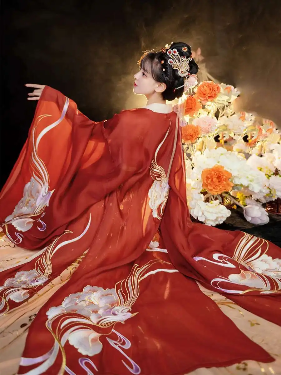 Hanfu 여성 당나라 Hezi 스커트 자수 셔츠 중국 스타일 고대 의류 가을 데일리 스타일 클래식 댄스 드레스