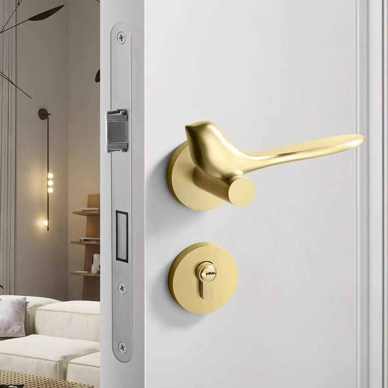 

Замок для межкомнатных дверей Golden Bird: бесшумный магнитный замок для спальни с раздельной ручкой