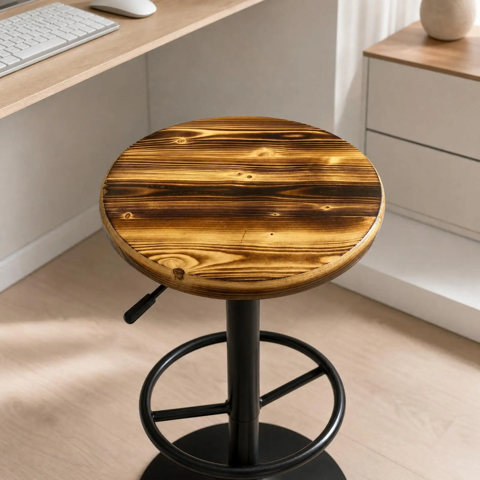 Solid Wood Bar Stool Seat Replacement Round Disc Top 29cm for Swivel Bar Stools Dining Chairs and Kitchen Counter Stools