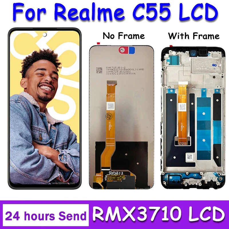 6.72\'\' Screen For OPPO Realme C55 RMX3710 LCD Display Touch Screen Digitizer Assembly RealmeC55 LCD Replacement Repair Parts