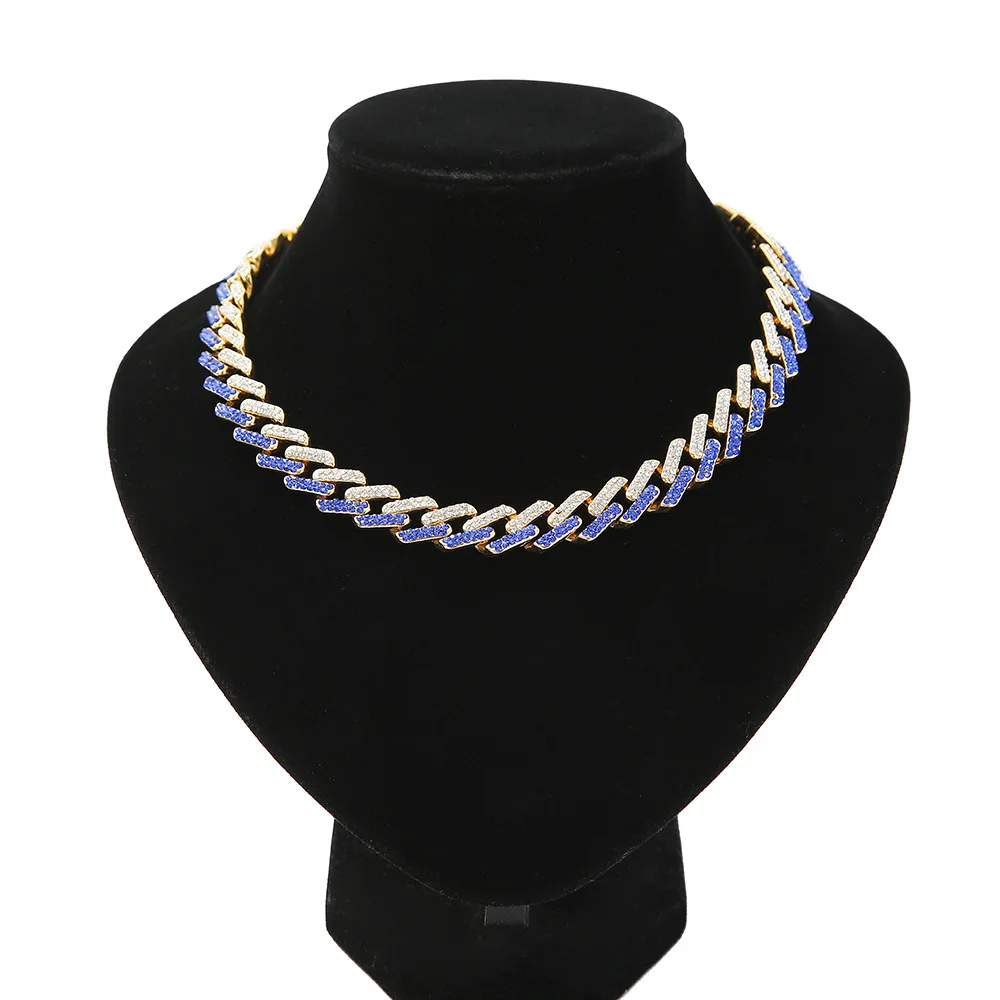 DIY accessories eBay Cross-Border Quadrilateral Bar Rhombus Multi-Color Hip Hop Cuban Chain Jewelry Men's and Women's Light Luxu