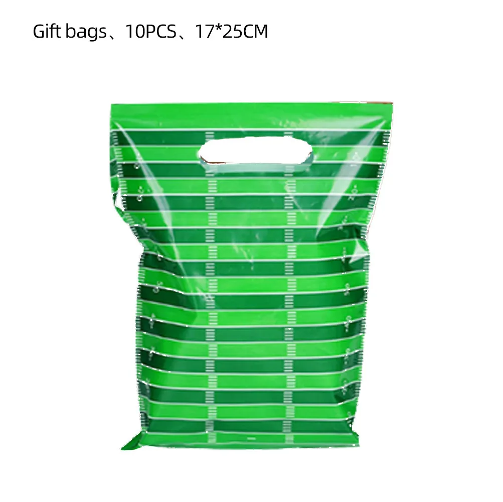 10pcs/lot Green Rugby Themed Girl's Favorite Birthday Party Candy Surprise Disposable Plastic Decorative Gifts Loot Bag