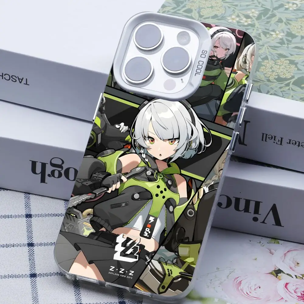 

ZZZ Anby Demara Phone Case for iPhone 17 16 15 14 13 12 11 X XR XS Air Pro Max Plus White Colorful Silver Cover