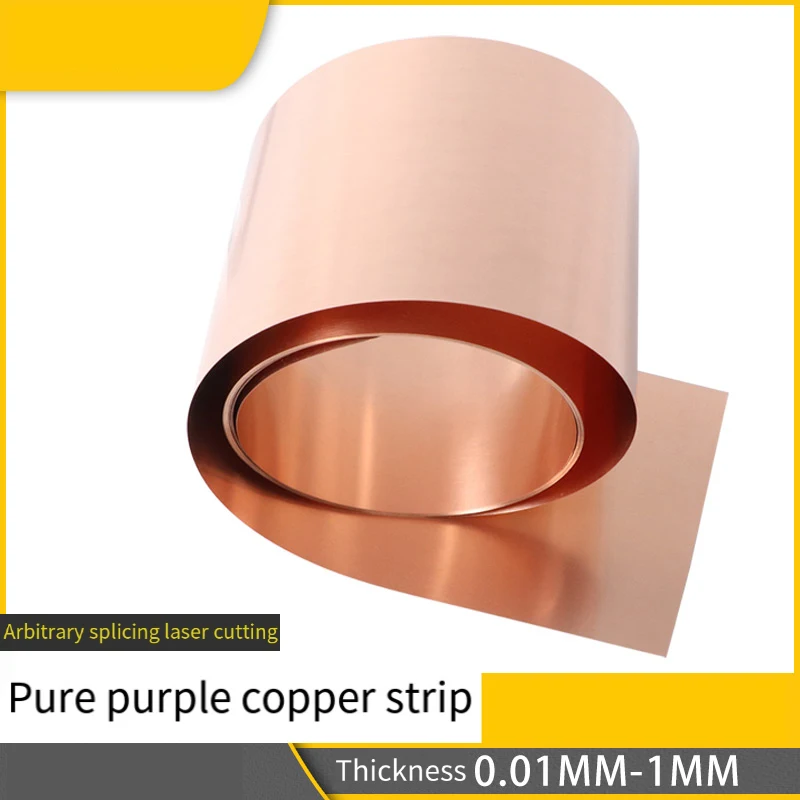 

1M T2 Copper Belt Pure Red Copper Ultra-thin Copper Foil Copper Sheet Roll Thick Plate Grounding Conductive Heat Sink Non-brass