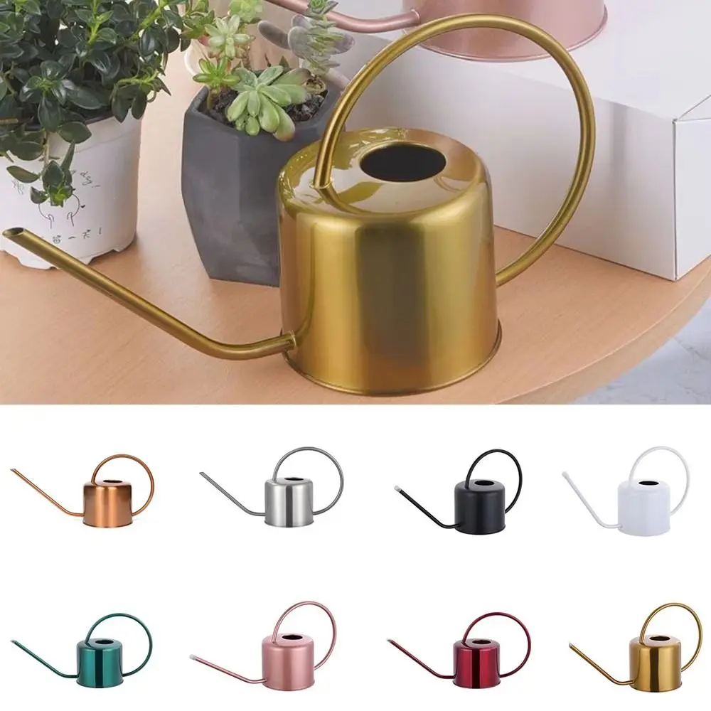 u Retro 1.3L Plant Sprinkler Kettle Large Capacity Stainless Steel Watering Can Long Spout Rustproof Watering Pot Garden Tool