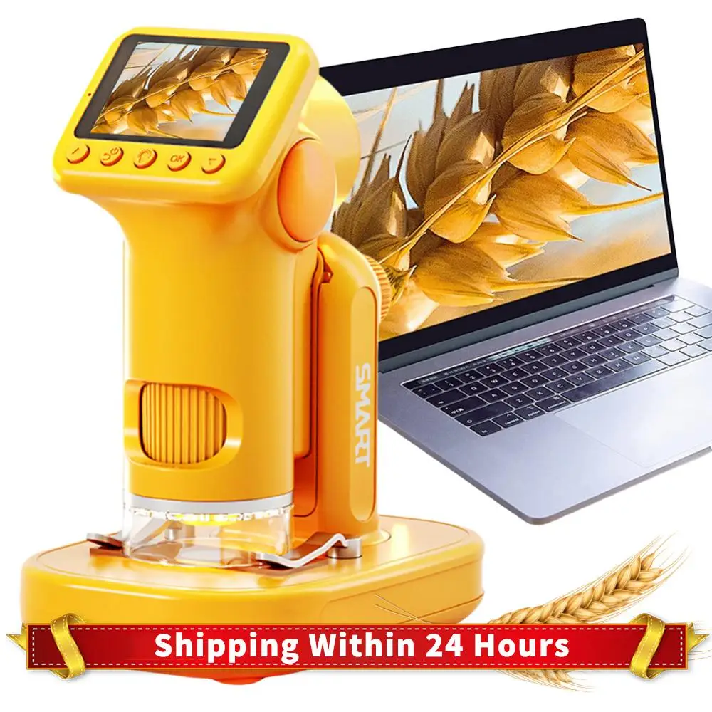 Mikroskop für Kinder mit 2-Zoll-Bildschirm, Handmikroskopkamera, Kindermikroskop, 100–1600 x tragbare Handlupe