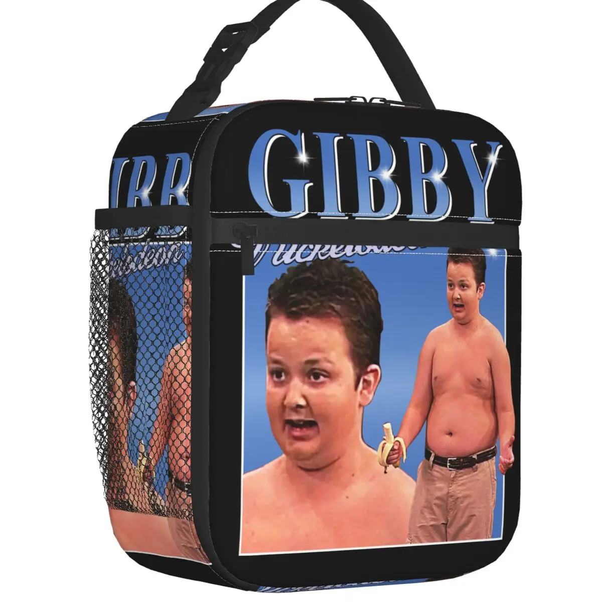 

Funny Gibby Meme Icarly Insulated Lunch Tote Bag TV Show Noah Munck Portable Cooler Thermal Bento Box Outdoor Camping Travel