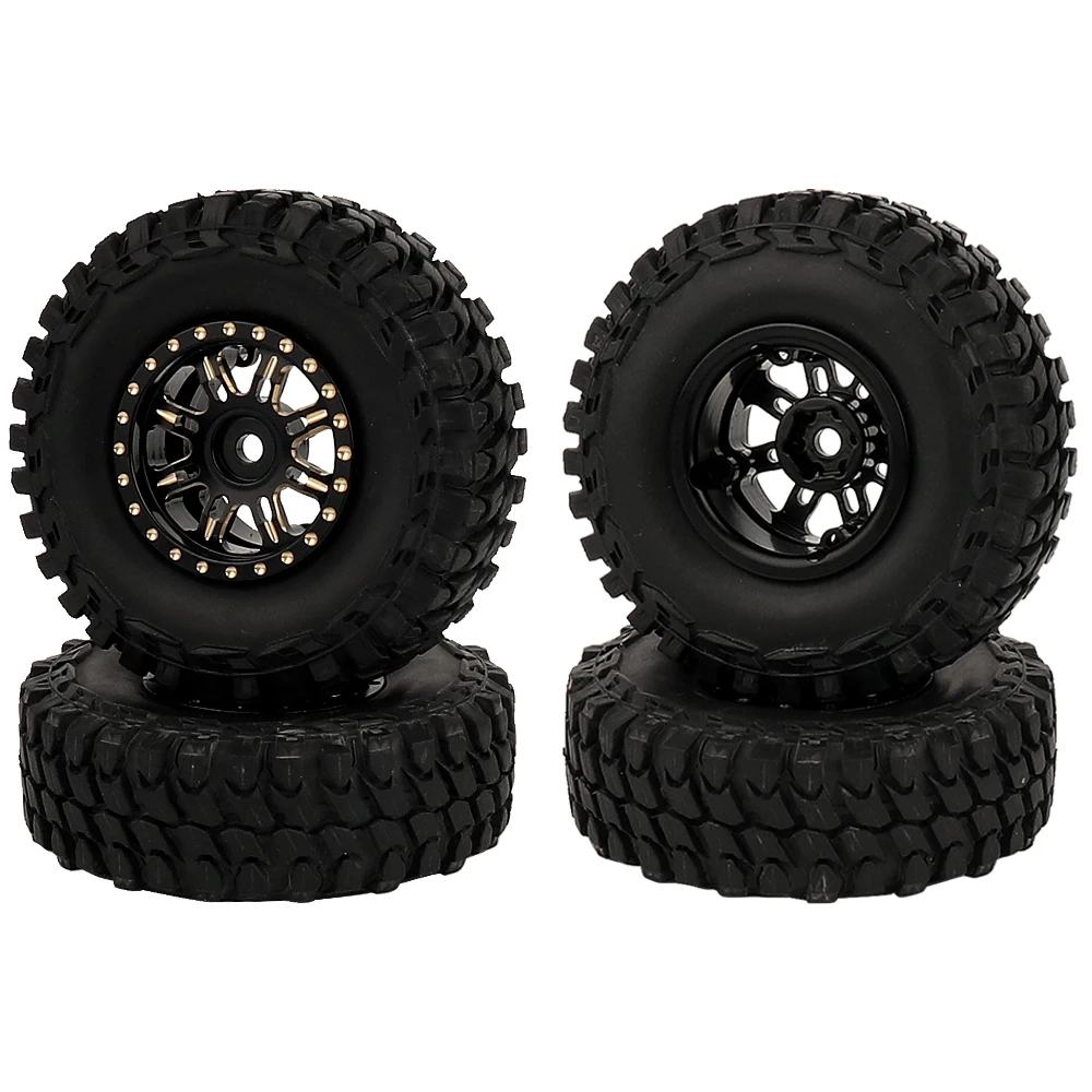 Black Brass Beadlock Rodas, Hub Jantes, 1/24 Axial SCX24 90081 C10 1/18 TRX4m RC Crawler, Peças de Atualização Do Carro, 1 2 4Pcs, 1.0"