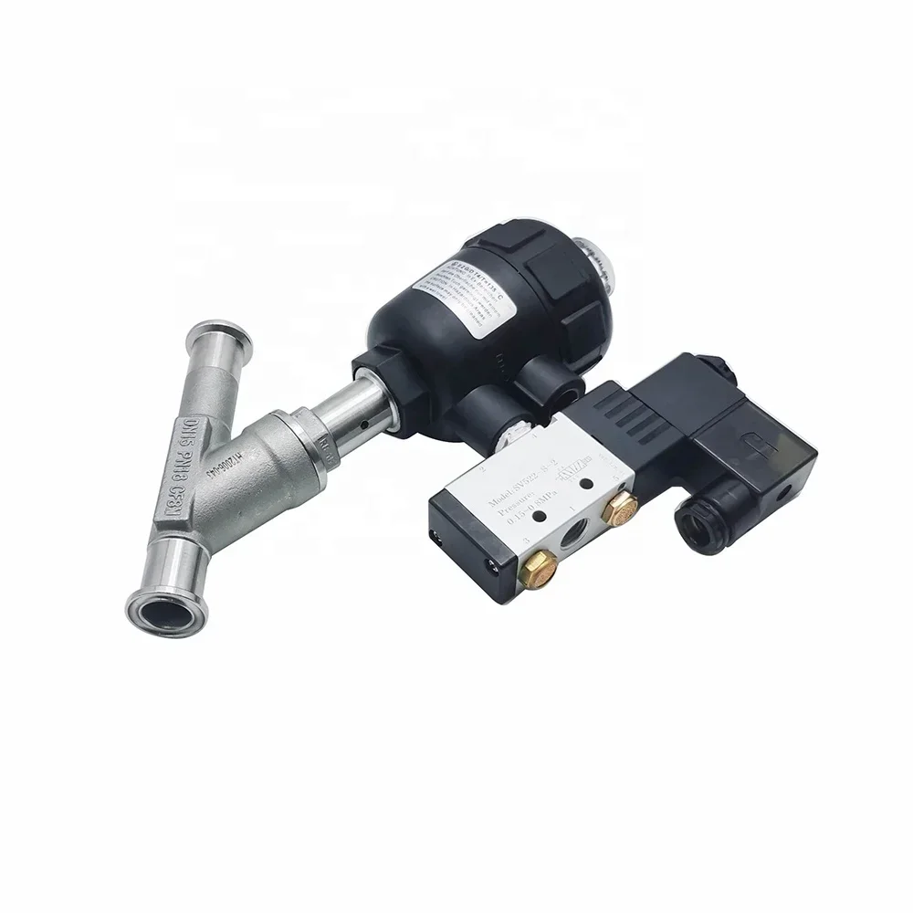 

Stainless Steel Sanitary Ferrule End Angle Seat Valve with Pneumatic Actuator