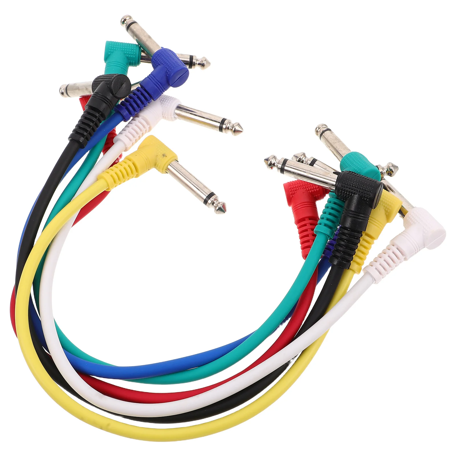 6 szt. Krótki kabel połączeniowy do gitary elektrycznej, 30 cm, kabel audio do pedałów, redukcja szumów, połączenie efektów, przewód do wzmacniacza gitarowego