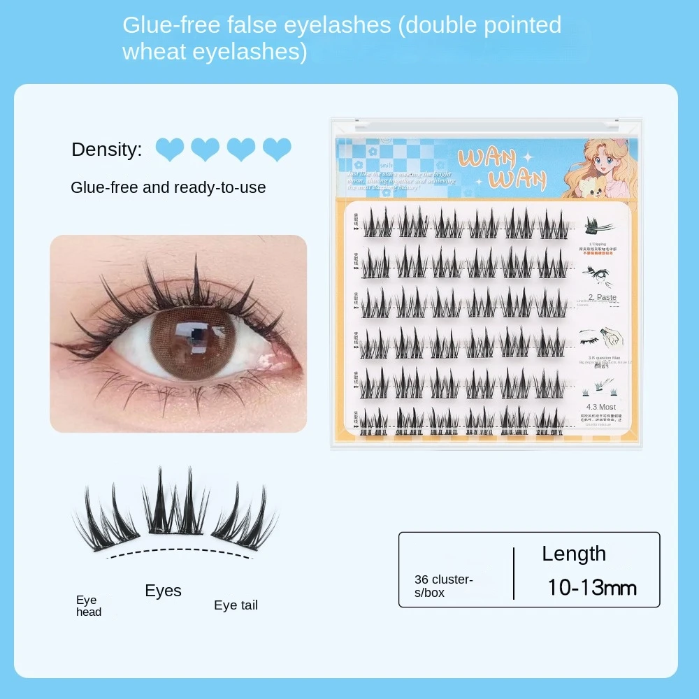 Grappes de cils auto-adhésives douces maquillage adhésif réutilisable faux cils bricolage grappes de faux cils individuels femmes/filles