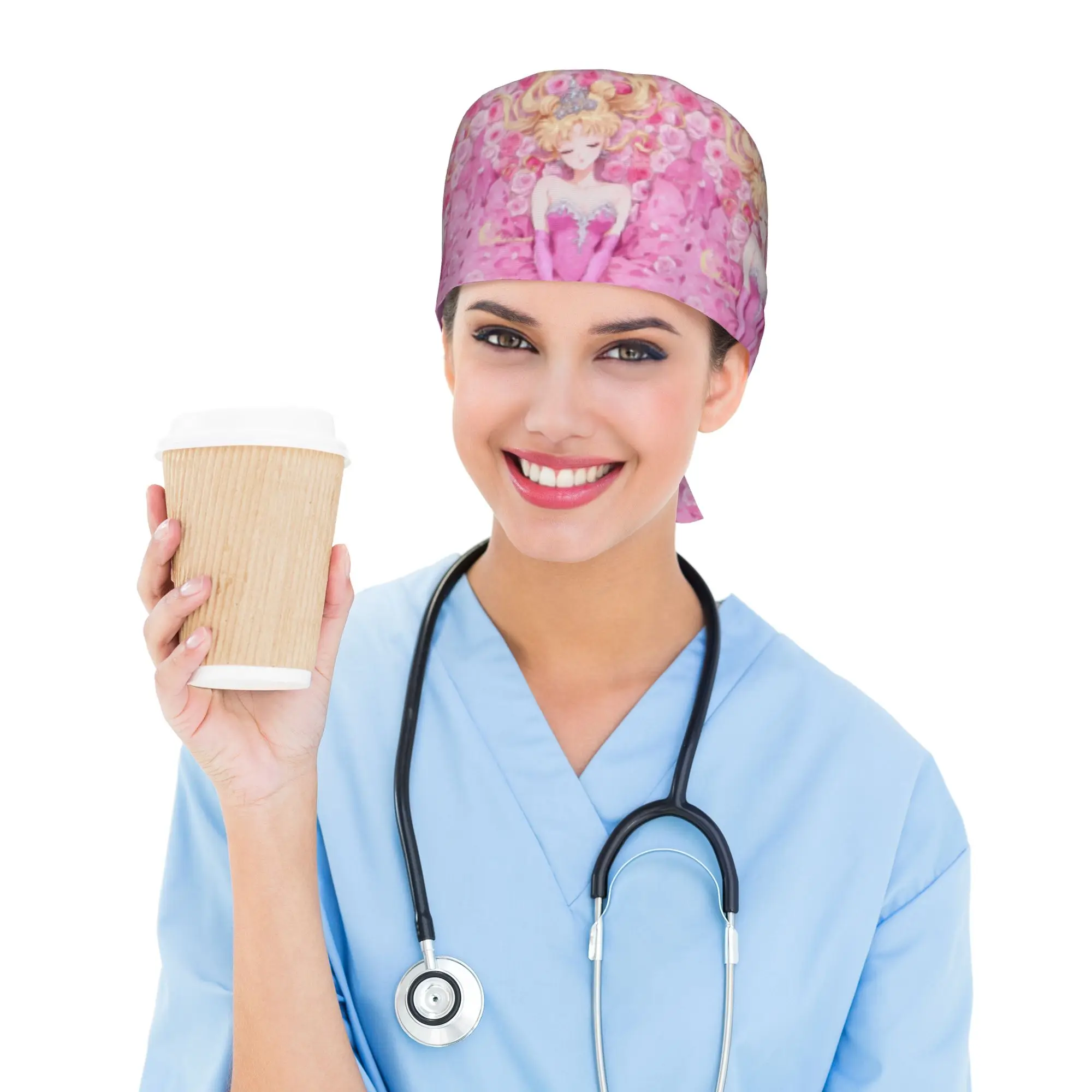 Custom S-Sailors M-Moons Manga Medical Staff Scrubs Hat Men Women  For Chef Hat Scrub Caps - view 5