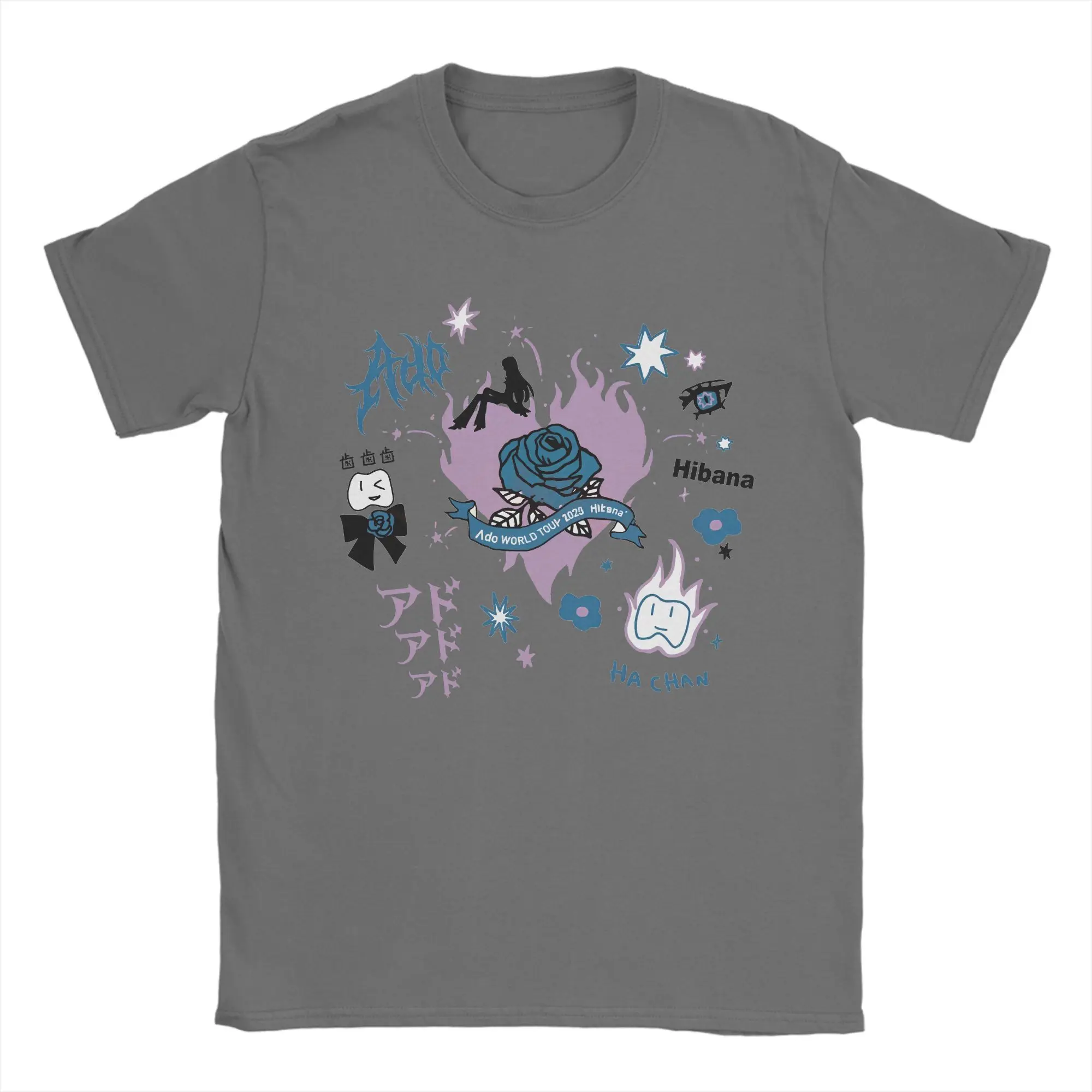 Ado WORLD TOUR 2025 Hibana T-Shirt for Men Novelty 100% Cotton Tee