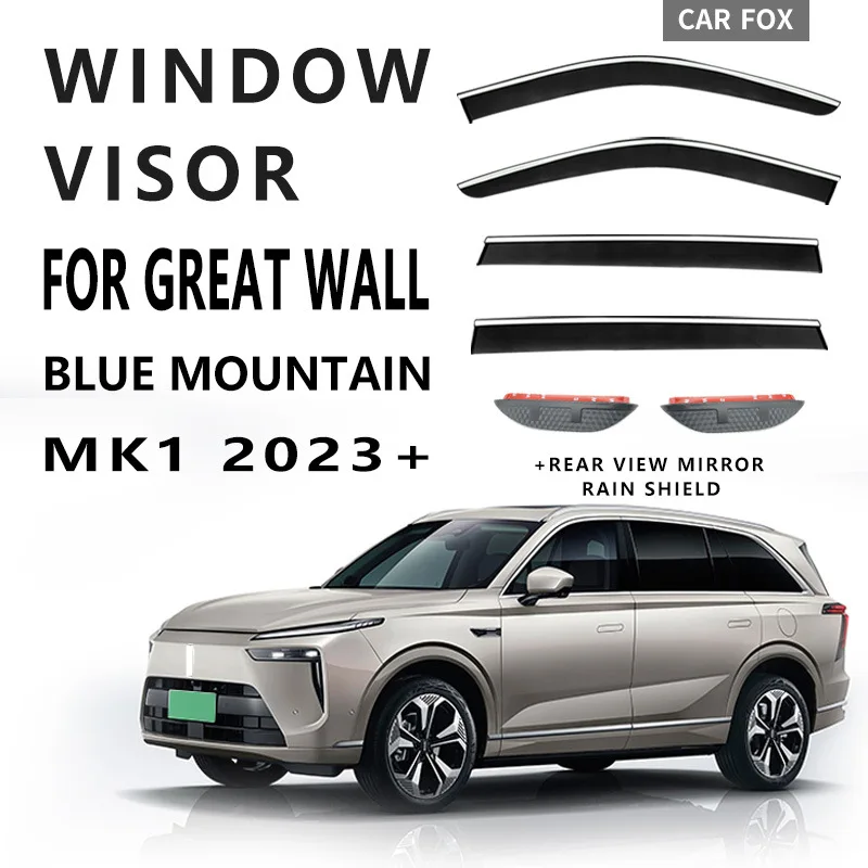 

Window Visor For WEY Blue Mountain Chrome Deflector Window Trim Accessories Weathershields Wind Rain Guard Shades Awning Shelter