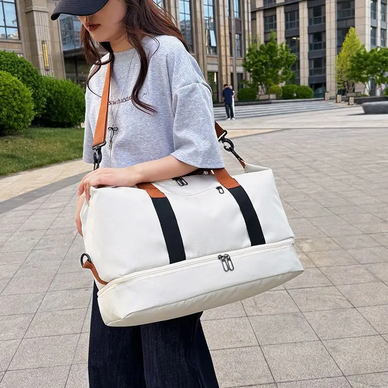Large Capacity Travel Duffle Bag Dry Wet Separation Waterproof Oxford Gym Bag Men Women Weekender Bag with Shoulder Strap