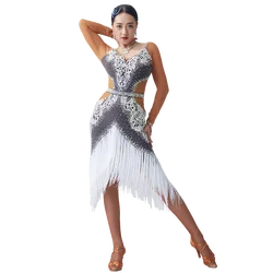 L-2043 New Latin Dance Dress Latin Skirt Competition Costumes Performing Dress Sparkly Rhinestones Royal Blue Latin Dress